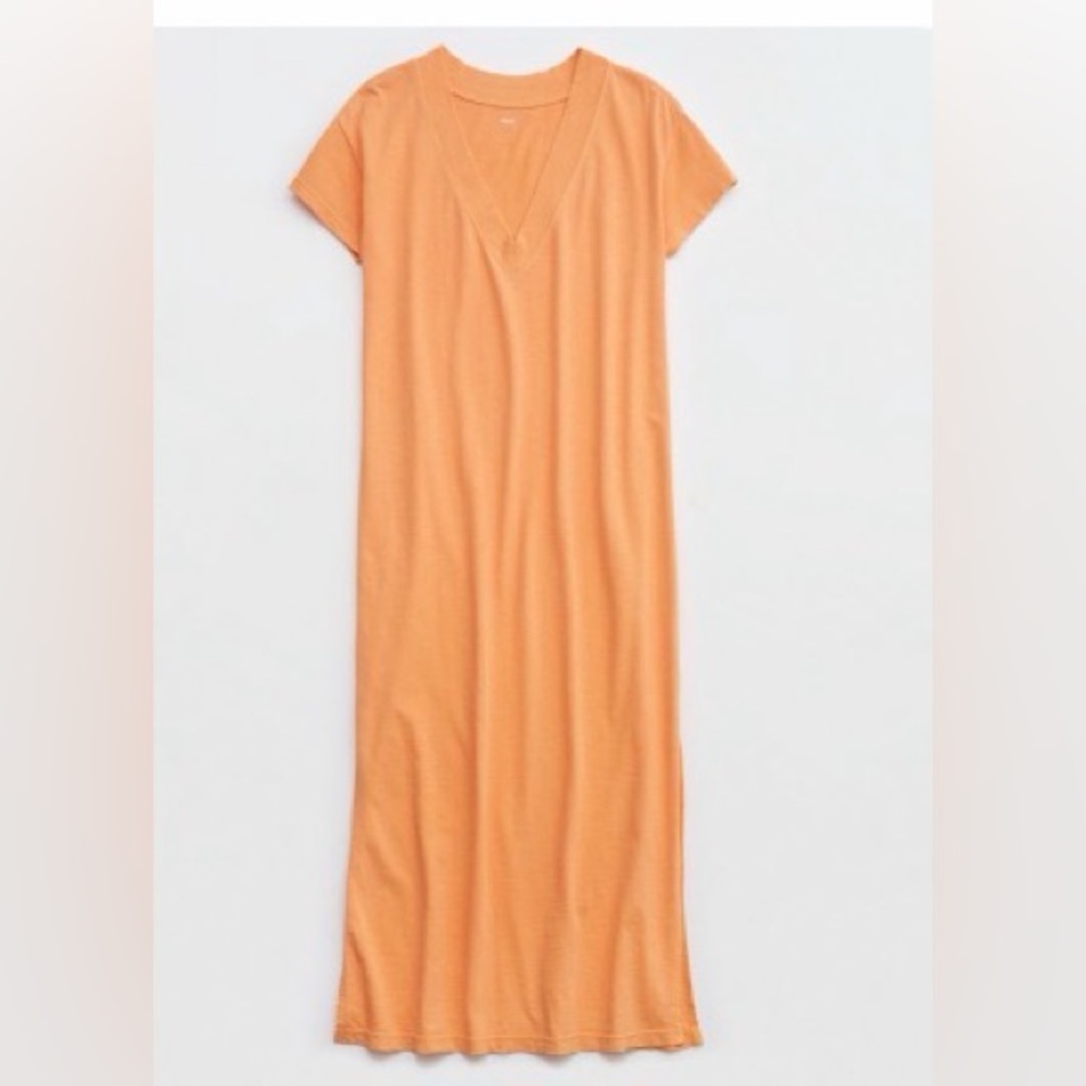 Aerie Extreme V-neck Boyfriend T-shirt Maxi Dress